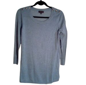 Lord & Taylor Wool Blend Lightweight Sheer Sweater Long Sleeves Medium Blue NWOT